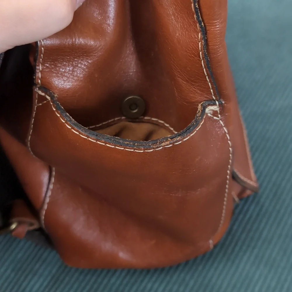 EUC Patricia Nash Heritage Aberdeen Leather Backpack Purse Brown - Picture 10 of 14